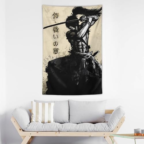 JOKIMAL Japanese Samurai Art Tapestry Poster Wall Art Wall DecorApartmentHome Dorm Wall Decorations for Living Room Bedroom Tapestries 40"x60" - color: Samurai 1