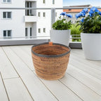Woven Rattan Planter Basket Large Boho Rustic Floor Flower Pot Decorative Plant Container for Indoor Home Storage and Garden Organizer