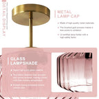 Modern Semi-Flush Mount Light Fixture Blush Pink Ceiling Lamp with Brushed Gold Base, Bedroom Light Fixture for Girls Bedroom, Nursery, Master Suite Hallway - color: Pink, 1-Light