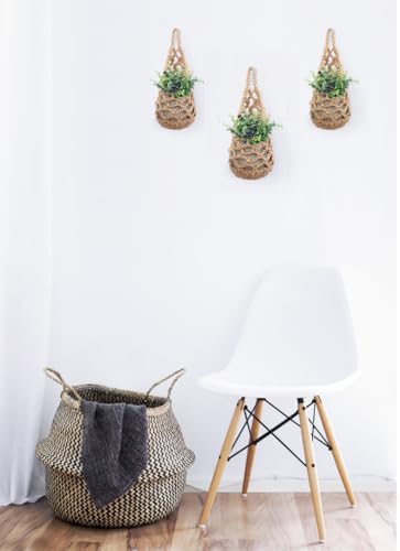 3 Packs Hanging Planters for Indoor Plants up to 4 in., Wall Plant Holder | Plant Hanger Indoor, Wall Planters for Indoor Plants, Hanging Plant (3PK, for 4 inch Pot) - color: Jute X 3pc