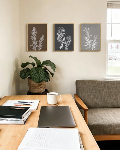 Drsoum Botanical Boho Vintage Flower Wall Art Framed Retro Floral Prints Wildflower Neutral Rustic Bohemain Artwork Kitchen Living Room Ready to Hang 11x14in Natural Framed - color: Flower Bouquet, size: 14L" x 11W", Natural Framed