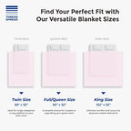 THREAD SPREAD Organic GOTS Certified Cotton Blanket, Twin/Twin XL - 350 GSM, Antistatic, Fuzzy Soft, Lightweight, Sofa, Camping & Travel, All-Season Herringbone Throw, Blush + Stylish Bonus Tote Bag - color: Herringbone - Blush, size: Twin / Twin XL