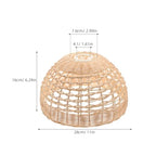 11" x 6.3" Natural Rattan Pendant Lamp Shade, Hand-Woven Wicker Replacement Lampshade with 1.61" Fitter for E26/E27 Base, Boho Coastal Hanging Light Cover for Kitchen Island, Dining Room, and Nursery