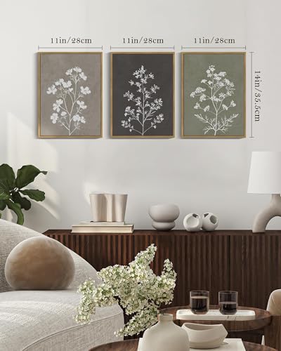 Drsoum Flower Framed Wall Art Vintage Floral Minimalist Wall Hanging Decor Farmhouse Colorful Botanical Prints Artwork for Office Dining Room Hallway 11x14in Natural Framed - color: Retro Flower, size: 11x14in, Natural Framed