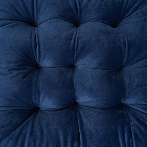 ELFJOY 4 Pack Chair Cushions for Dining Chairs Chair Pads Cushion for Kitchen Office Tufted Square Seat Cushion with Ties (16" Navy Velvet) - color: Navy