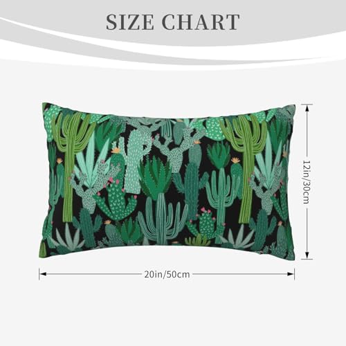 Green Cactus Throw Pillow Covers 12x20 Inch Set of 2, Watercolor Cactus Plants and Orange Flowers Lumbar Pillow Cover Summer Pillowcase Decorative Cushion Covers for Sofa Couch Living Room - color: Green, size: 20" x 12" (Pack of 2)