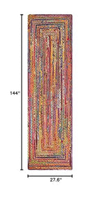 SAFAVIEH Cape Cod Collection Runner Rug - 2'3" x 12', Red & Multi, Handmade Jute & Cotton, Woven Braided Design (CAP202A) - color: Red/Multi, size: 2'3" x 12' (Runner)
