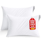 Set of 2 Pillow Protectors with Zipper Standard Size, Bed Bug and Dust Mite Proof Pillow Covers, Ultra Soft Pillow Encasements, Moisture Wicking and Waterproof Pillow Cases by Utopia Bedding (White) - size: Standard (Pack of 2)