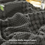 PHF 100% Cotton Waffle Pillow Shams Standard Size, 2 Pack 20" x 26" Soft Skin-Friendly Pillowcases, No Filling, Aesthetic Woven and Breathable Waffle Weave Pillow Case Covers for Bed, Charcoal Grey - color: Charcoal Grey, size: 26" x 20" (Pack of 2)