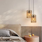 2 pack Small Lampshades for Table Lamp Shade Floor Lamp Shade,woven rattan boho Bamboo Lampshades,5.5"x5.5"x7.9" - color: White/beige