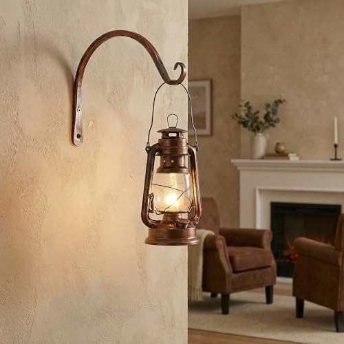 FEED GARDEN 2 Pack 8 Inch Hanging Plant Bracket Wall Hooks Decorative Plant Hangers for Outdoor Hanging Bird Feeders, Wind Chimes, Plant Baskets, Antique Bronze - color: Antique Bronze, size: 8 Inch