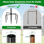 48 Inch Shepherds Hooks for Outdoor, Heavy Duty Bird Feeder Pole with 5 Prong Bases, Garden Hanging Stake for Bird Feeder, Solar Light, Plant Hanger, Wedding Decor, Metal Hanger Hooks, Black, 2 Packs - size: 48 Inch, style: 2 Pack