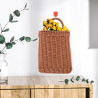 OSALADI Hanging Fruit Basket for Kitchen Wall Woven Storage Basket 11.02X7.08X11.41 Inch Vegetable Organizer with 2 Pack for Home and Outdoor Use