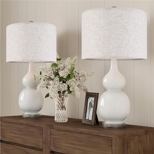GO&SO Natural Linen Medium Drum Lamp Shades 13" Top x 13" Bottom x 10" High (Spider) Modern Beige Gray Lampshade for Table Lamps Bedside Lamps -Assembly Required - By GO&SO - color: Oatmeal Linen, size: 13*13*10 inch-1 Pack