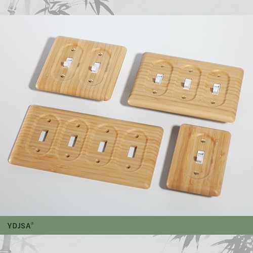 Bamboo Wood Blank Wall Plate Conceal Unused Ports, Decorative Cover - color: Bamboo, size: Blank Wall Plate