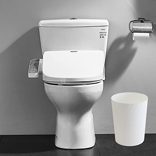 UUJOLY Plastic Small Trash Can Wastebasket, Garbage Container Basket for Bathrooms, Laundry Room, Kitchens, Offices, Kids Rooms, Dorms, (White, 1.8 Gallon/2 Pack) - color: White, size: 1.8 Gallon/2 Pack