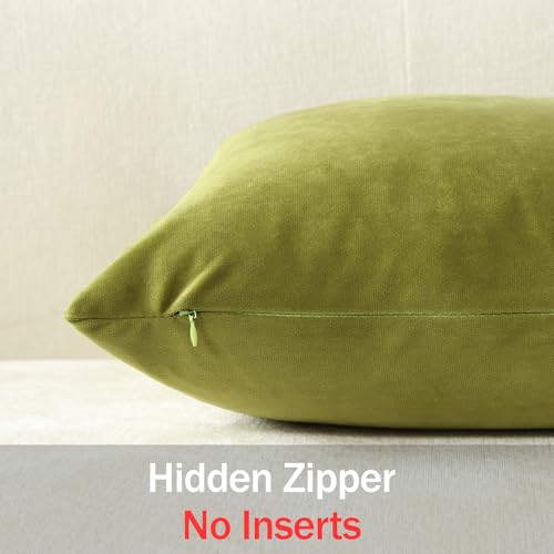 DEZENE Throw Pillow Covers 16x16 Chartreuse: Pack of 2 Cozy Soft Velvet Square Modern Luxury Decorative Throw Pillow Cases for Sofa Couch Living Room Bed Home Decor - color: Chartreuse, size: 16" x 16" (Pack of 2)