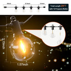 Kawaya Outdoor String Lights 25 FT LED Patio Light with 12+1 Shatterproof Edison Globe Bulbs - IP65 Waterproof Dimmable Hanging Lights - 2700K Warm White Lighting for Outside Yard Porch Deck Bistro - size: 25FT