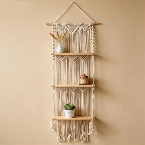 Large Macrame Wall Hanging Macrame Wall Decor Tapestry For Headboard Bedroom Livingroom Boho Fiber Home Art (White-B) - color: White-B