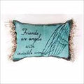 Manual 12.5 x 8.5-Inch Decorative Embroidered Word Pillow with Fringe, Friends are Angels