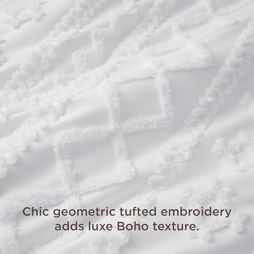 Bedsure Boho Duvet Cover Full Size, Soft & Comfortable Elegant Design Boho Bedding for Decoration, Machine Washable Comforter Cover for All Seasons,Includes 1 Duvet Cover & 2 Pillow Shams,White - color: 04 - White - Elegant (No Comforter), size: Full (80"
