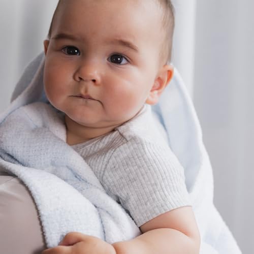 Living Textiles Blue Check Chenille Knitted Soft Baby Blanket - Reversible Premium Cozy Fabric for Best Comfort - for Infant,Toddler,Newborn,Nursery,Boy,Throw,Crib,Stroller - color: Blue Check