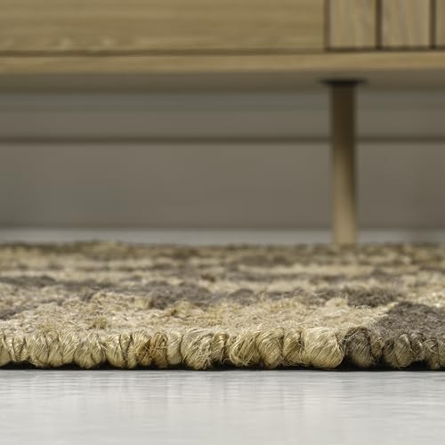 JONATHAN Y Theo Woven Jute Checkerboard Natural/Brown Runner Rug, 2x8, Modern, Farmhouse, Rustic, Lodge, Easy-Cleaning for Living Room, Bedroom, Kitchen, Non-Shedding (NRF203A-28) - color: Natural/Brown, size: 2' x 8' (Runner)
