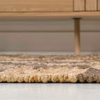 JONATHAN Y Theo Woven Jute Checkerboard Natural/Brown Runner Rug, 2x8, Modern, Farmhouse, Rustic, Lodge, Easy-Cleaning for Living Room, Bedroom, Kitchen, Non-Shedding (NRF203A-28) - color: Natural/Brown, size: 2' x 8' (Runner)