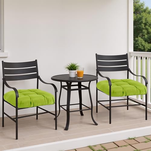 MTMR Outdoor Chair Cushions Set of 2, 19x19 Waterproof Wicker Seat Cushions for Patio Furniture, Thick Tufted Outdoor Replacement Furniture Pad for Porch Lawn Wicker Desk Dining Rocking Chair, Green - color: Green