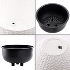 Foraineam 10.2 Inch Dual-pots Design Hanging Basket Planters Self-Watering Indoor Outdoor Hanging Flower Plant Pot with Drainer and Chain (White) (Pack of 3) - size: 10.2” (Pack of 3)
