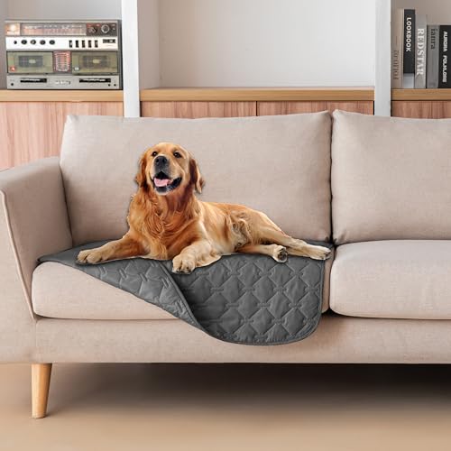 gogobunny 3X Stronger Waterproof Pet Blanket, Scratch Proof Furniture Protector for Dogs Cats, Reversible Cover 30x30 Inch, Dark Grey - color: Dark Grey, size: 30x30 Inch (Pack of 1)