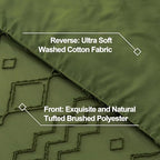 Andency Olive Green Tufted Comforter Set King(104x90Inch), 3 Pieces Boho Textured Farmhouse Bed, Soft Down Alternative Geometric Bed Set with 2 Pillowcases - color: 10 - Olive Green, size: King(104"x90")