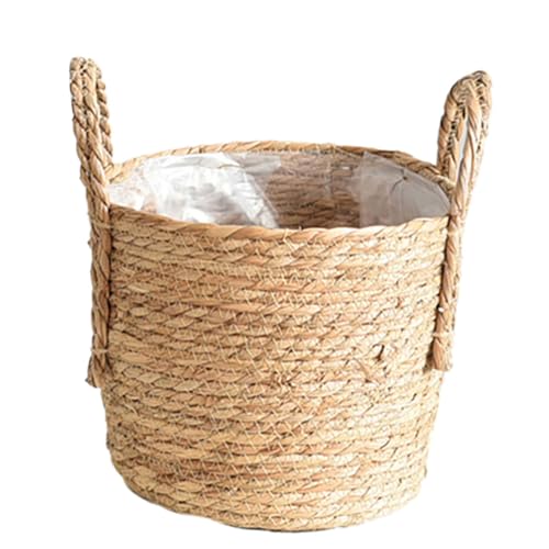 Straw Flower Pots, Plant Baskets Indoor, Basket Planter, Versatile Rattan Grass Woven Flower Planter, Plant Pot for Living Room Balcony Garden Decoration,Indoor & Outdoor - color: Xl