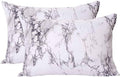 Nanko Marble Pillow Case/Pillow Shams Queen Set of 2, Microfiber Pillow Cases Covers, Soft Comfortable for Home Hotel Bed, Grey White Decorative for Men and Woman, 20 x 30 inch