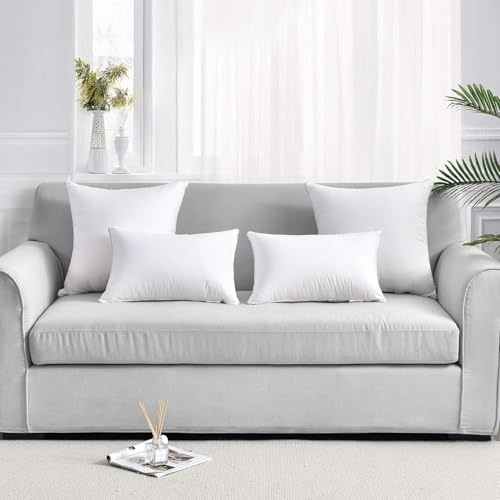 FAVRIQ 14 x 22 Pillow Inserts (Set of 2) - Premium Square Interior Sofa Throw Pillow with 100% Cotton Cover - Decorative Pillow Insert Pair - White Couch Pillow - size: 14x22 Inch
