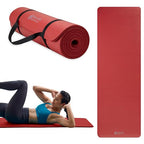 Gaiam Yoga Mat, Pilates & Exercise Mat, Thick Mat 2/5" (10mm) Workout Mat with Easy-Cinch Carrying Strap for Home & Gym Workouts - color: Red