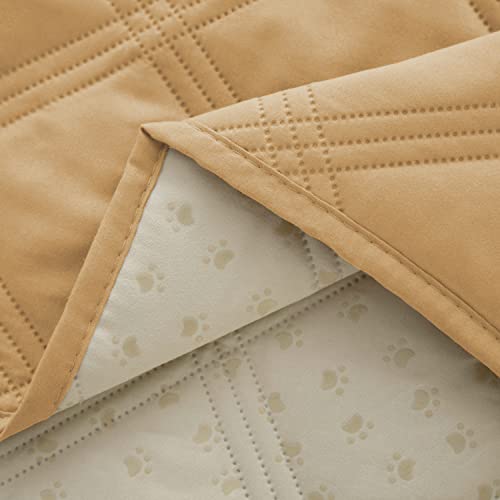 Ameritex Waterproof Dog Bed Cover Pet Blanket with Anti-Slip Back for Furniture Bed Couch Sofa - color: Sand, size: 30x53 Inch (Pack of 1)