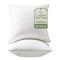 Ashler 28x28 Pillows Insert (Set of 2) - Throw Pillow Inserts with 100% Cotton Cover - 28 Inch Square Interior Sofa Stuffer Pillow Inserts -Decorative White Couch Pillow - size: 28x28 Inch