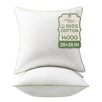 Ashler 28x28 Pillows Insert (Set of 2) - Throw Pillow Inserts with 100% Cotton Cover - 28 Inch Square Interior Sofa Stuffer Pillow Inserts -Decorative White Couch Pillow - size: 28x28 Inch