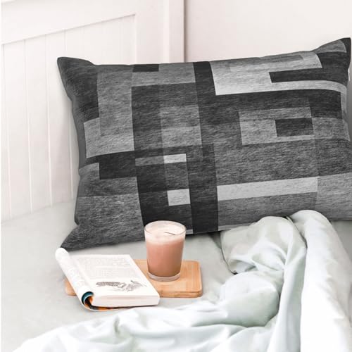 BETGINY Black White Grey Pillow Covers 12x20, Abstract Art Outdoor Decorative Throw Pillows for Couch, Modern Geometry Decor Cushion Cover 2 Pcs Soft Farmhouse Square Pillowcase for Bed Car Safa - color: Black, size: 20" x 12" (Pack of 2)