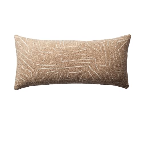 Throw Pillow Covers, Pack of 1 Woven Jacquard Cushion Covers for Sofas, Couches, Bed, Boho Home Decor, Cozy Soft and Comfortable Pillow Cases Bed, Amorf, Camel 14x28 Inch - color: Camel, size: 28" x 14" (Pack of 1)