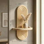 2 Pcs Wood Boho Arched Wall Shelf for Mini Plants & Decor (11.8" X 7.8") | Max 11 lbs Load, Moisture-proof, Space-saving. For Living Room, Entryway, Bedroom, Bathroom to Hold Succulent & Small Objects - size: 11.8" X 7.8"