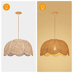 Arturesthome Indoor Hanging Ceiling Light Fixture, Hand Woven Pendant Lamp Chandelier for Kitchen Dining Room Living Room Bedroom Hallway D19.6″*H 11″ - size: 19.6" * 11"