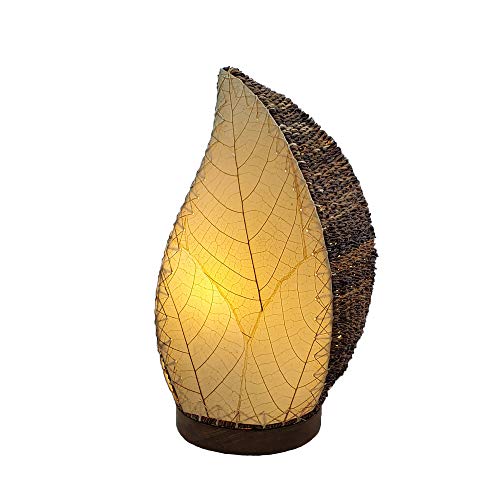 Eangee Home Design Leaflet Table Lamp Natural Shade Made of Real Cocoa Leaves 5 Inches Length x 7 Inches Width x 14 Inches Height (647 t n) - color: Natural