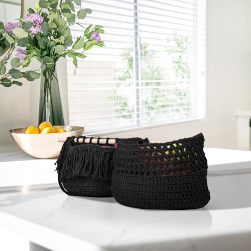 Macrame Cotton Cord 3mm x 547yds, ZUEXT Natural Handmade Black Braided Cords 4 Strands Knitted Rope String for Craft Wall Hanging Weaving Tapestry Dream Catchers Hanger DIY Gift (500m) - color: Black, style: 3mm x 500m