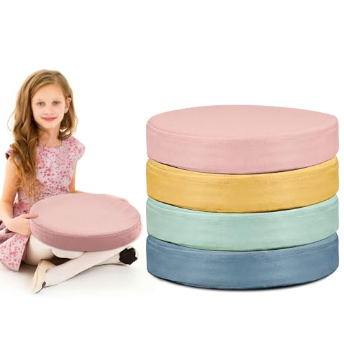 Juexica 4 Pcs Extra Thick Flexible Seating Floor Cushions Assorted Colored Pillow Floor Cushions for Classroom Soft Flexible Seating for Kids Learning Sitting Daycare School Chair (Hippie Boho Color) - color: Hippie Boho Color