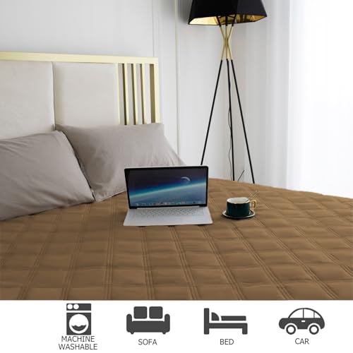 Ameritex Waterproof Dog Bed Cover Pet Blanket with Anti-Slip Back for Furniture Bed Couch Sofa - color: Camel, size: 30x53 Inch (Pack of 1)