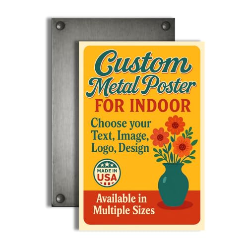 Custom Metal Posters By DC - Personalized Indoor Metal Wall Art with Your Photo, Text or Logo | Custom Photo Prints | Vintage Metallica Poster Sign & Bedroom Decor | Made in USA | Multiple sizes - color: Metal Poster Sign - Indoor Custom
