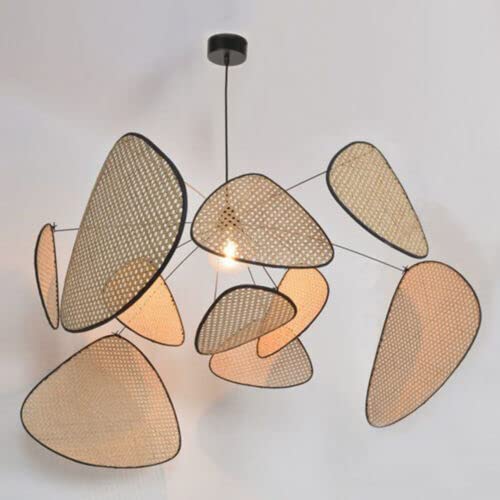 Bamboo Pendant Light Bamboo Art Pendant Rattan Hanging Lamps Wicker Rattan Ceiling Lamp Chandelier Light Fixtures for Kitchen Living Room Bedroom Dining Room