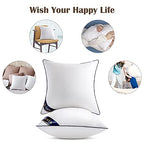 Siluvia 18"x18" Pillow Inserts Set of 2 Decorative Square Throw 18" Pillows with 100% Cotton Cover for Sofa, Couch, and Bed - White - size: 18x18 Inch (Pack of 2)